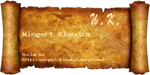Wingert Klaudia névjegykártya