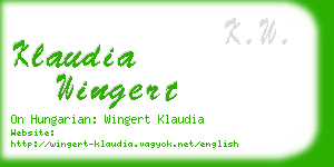 klaudia wingert business card